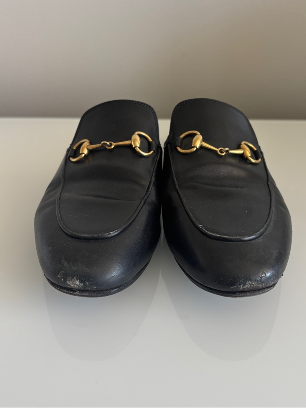 Gucci Black Leather Horsebit Backless Loafers - Picture 2 of 4